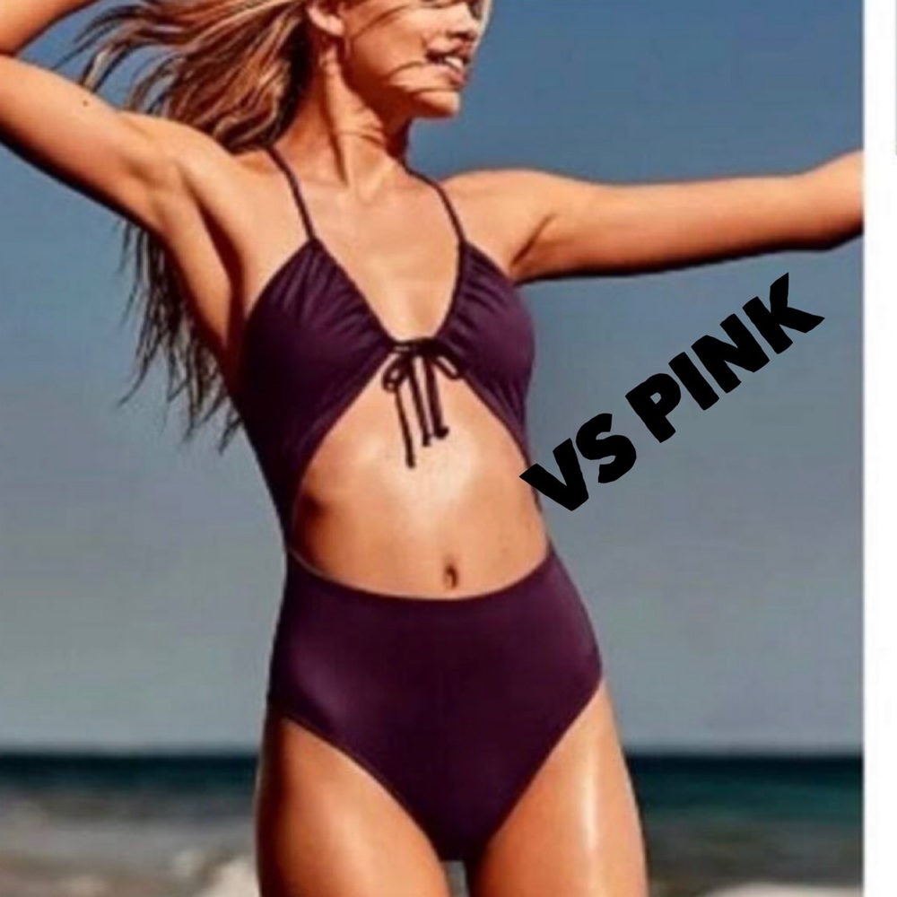 Victoria Secret PINK keyhole front-tie one-piece